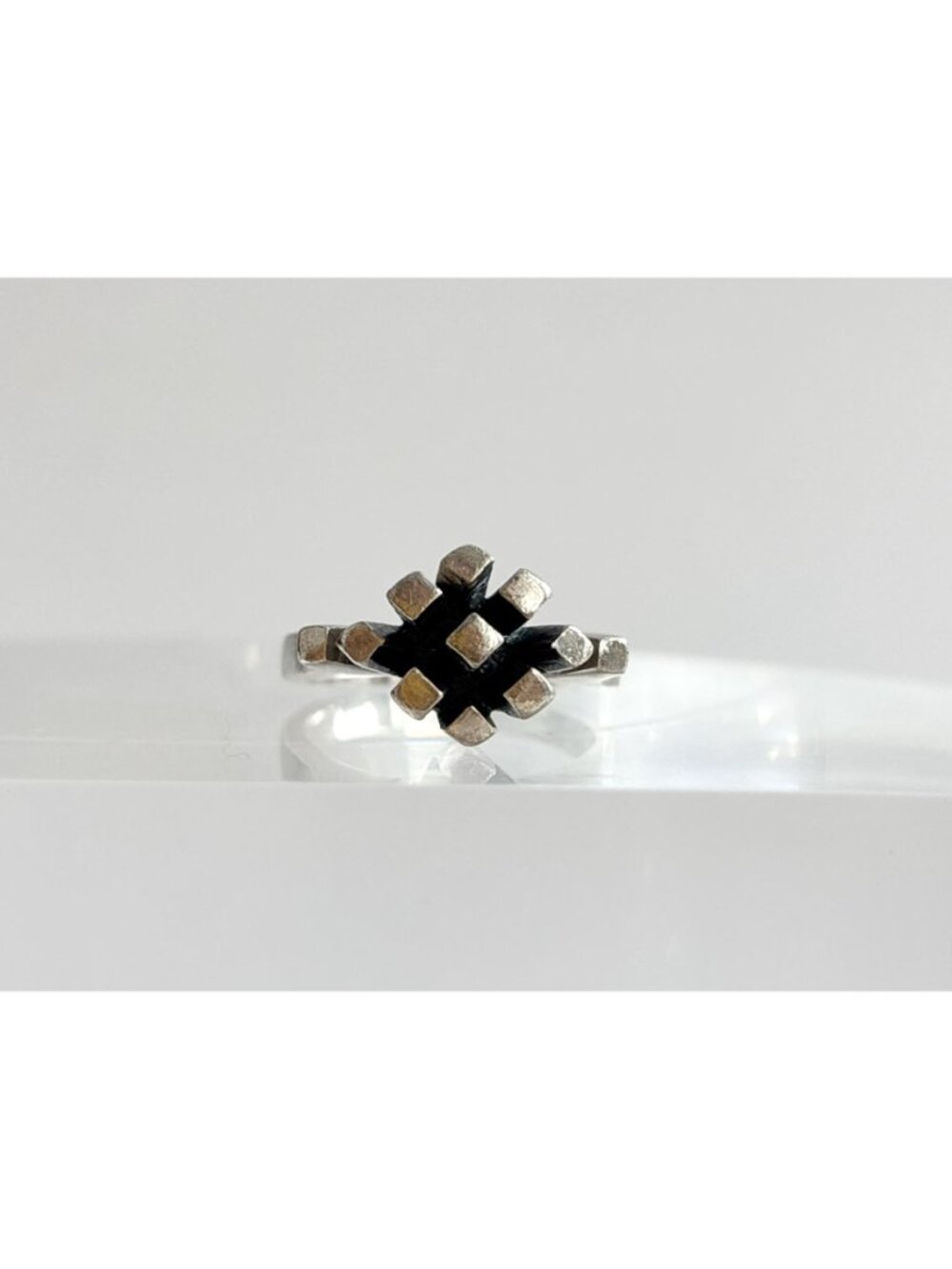 Brutalist Danish Made 1950's Classic Sterling Silver 925 Vintage Ring - sz 6 - Picture 2 of 16